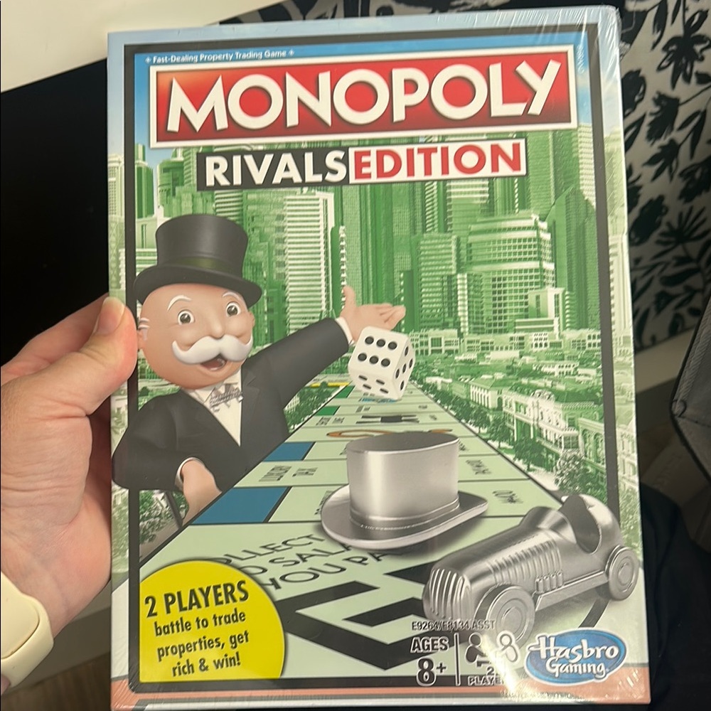 Hasbro Green and Silver Board Game Monopoly Rivals Edition